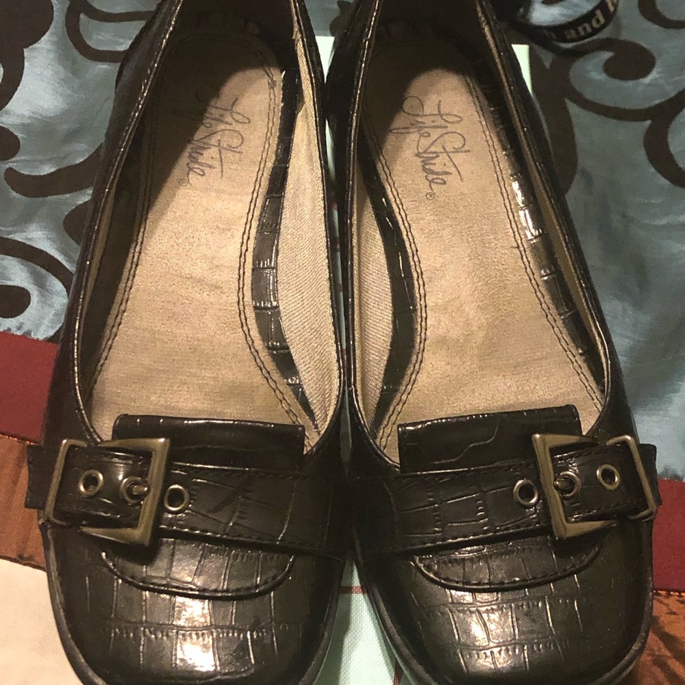 Black loafers